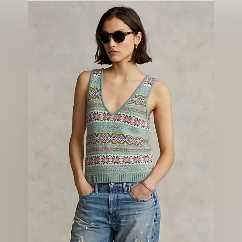 Polo Ralph Lauren Fair Isle Sweater Tank Top size XS